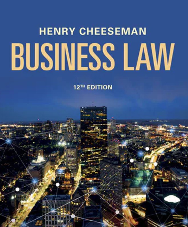 Business Law Solution Manual by Henry R. Cheeseman 12th Edition